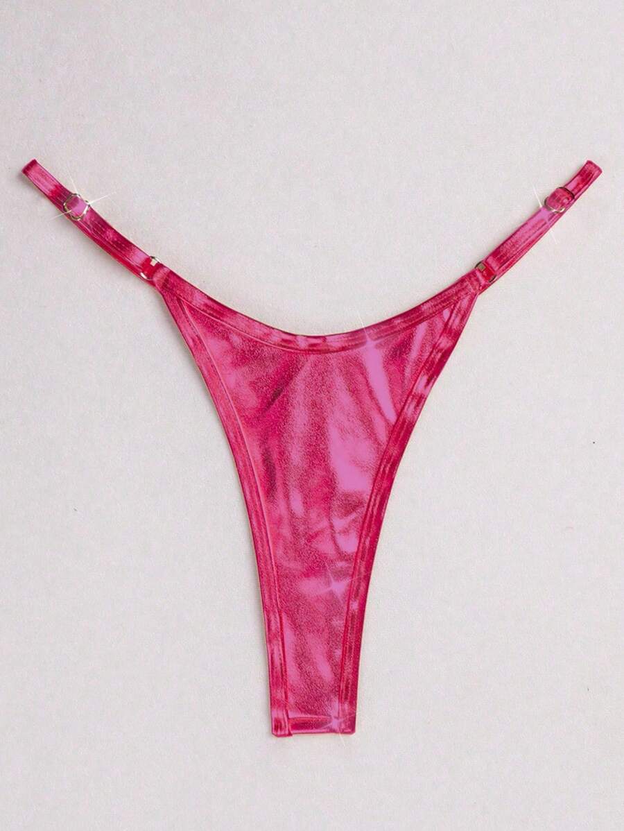 SHEIN Swim Calcinha de biquíni sexy de cor sólida para praia e verão