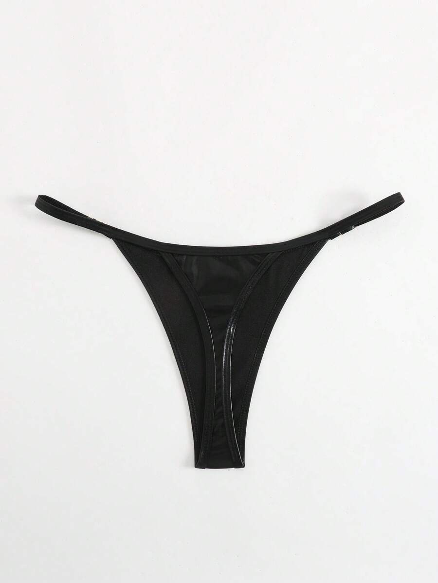 SHEIN Swim Calcinha de biquíni sexy de cor sólida para praia e verão