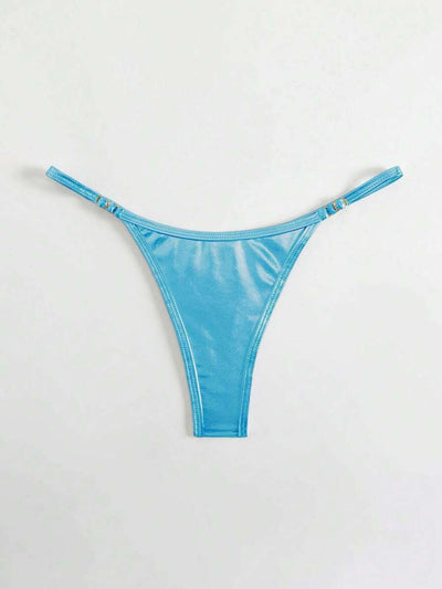 SHEIN Swim Calcinha de biquíni sexy de cor sólida para praia e verão